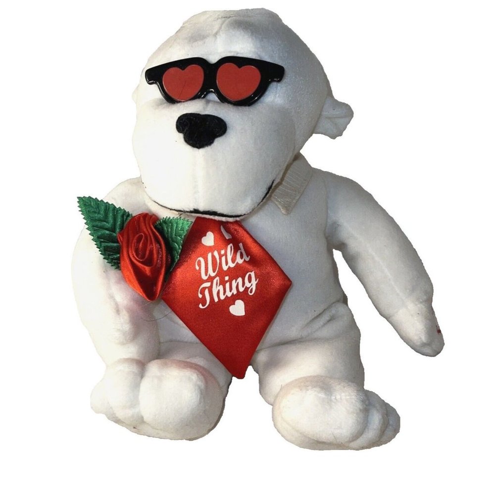 Flannel Stuffed Plush Animal Monkey WILD THING plays Song Eyeglasses Necktie